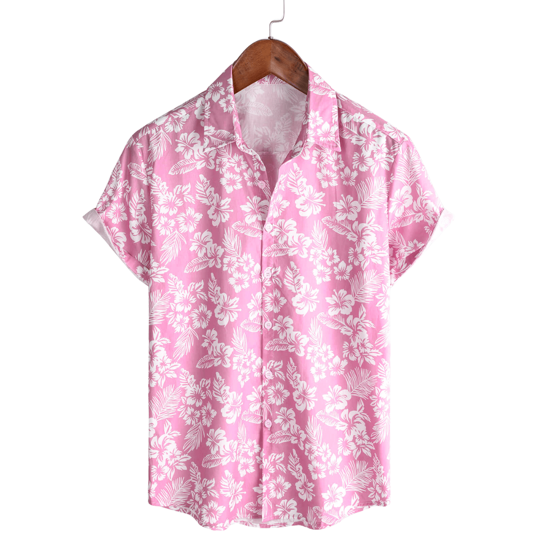 Van Meren Mode | Hawaïblouse met korte mouwen en bloemenpatroon