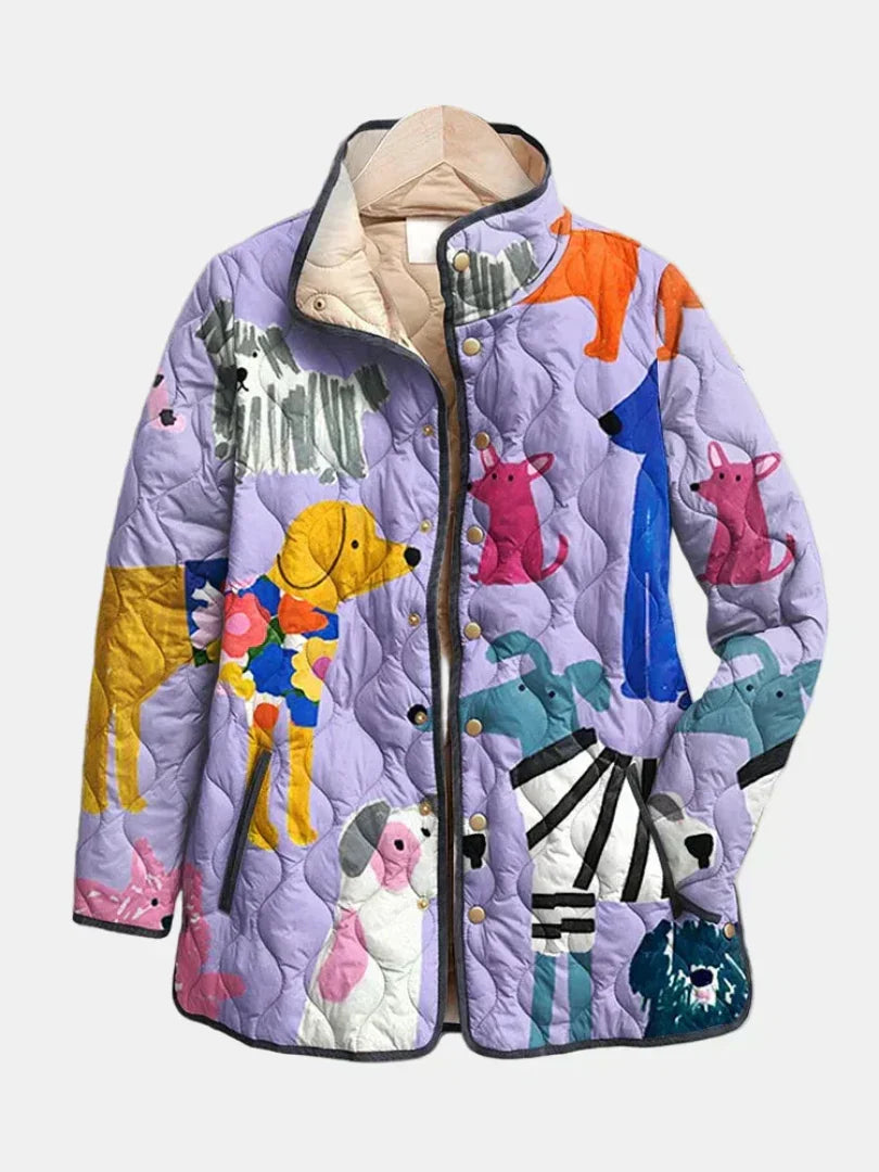 Mila - Gewatteerde Jas met Vintage Bloemenprint