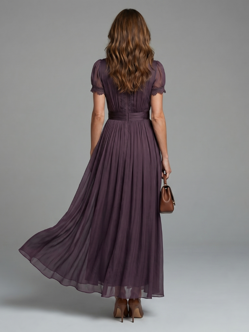 Elia - Gathered Waist Keyhole Maxi Dress
