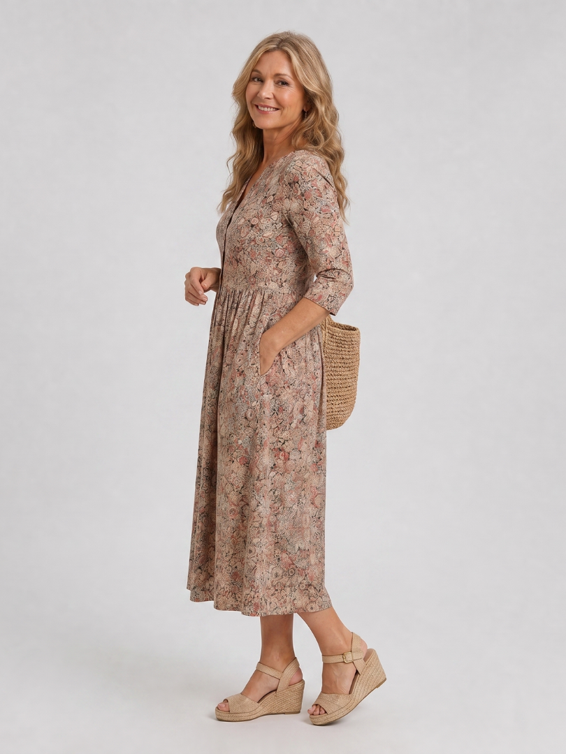 Picao - Vintage Floral Midi Dress