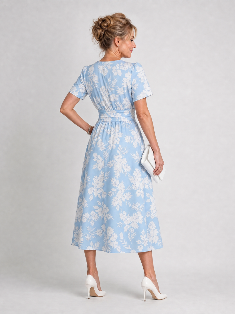 Marion - Floral Print V-Neck Midi Dress