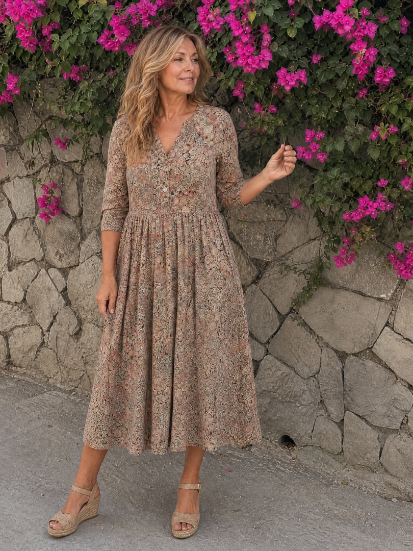 Picao - Vintage Floral Midi Dress