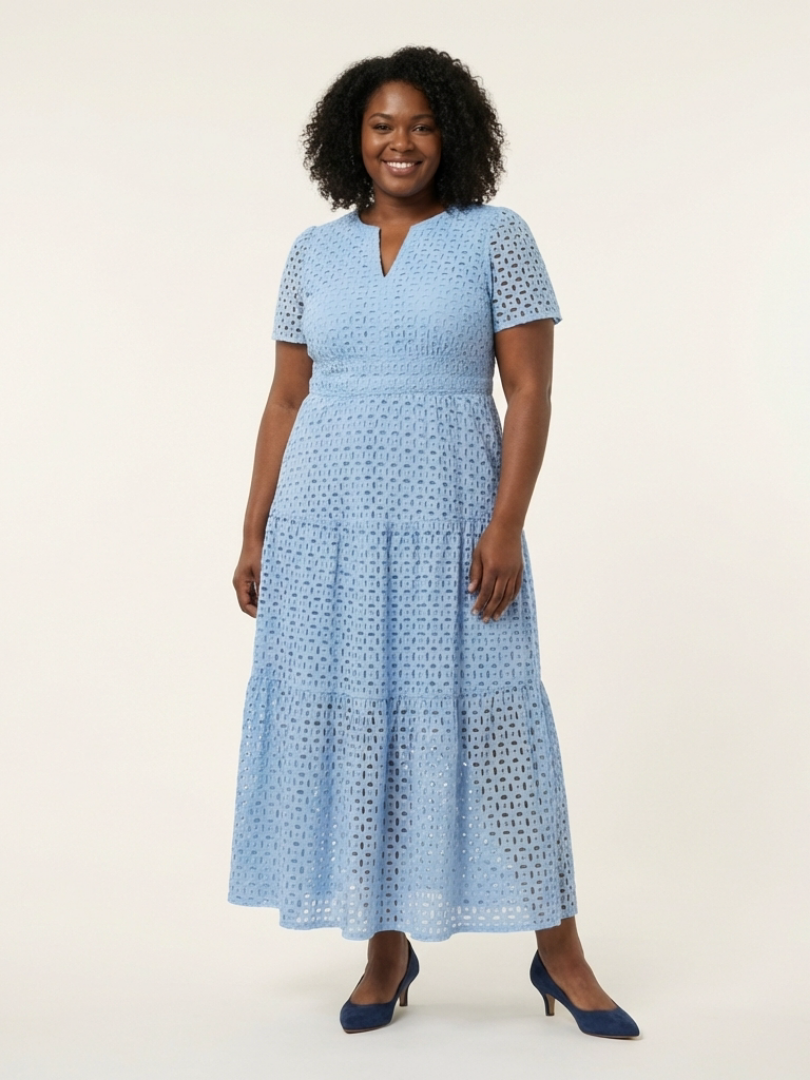 Brielle - V-Neck Short Sleeve Tiered Maxi Dress