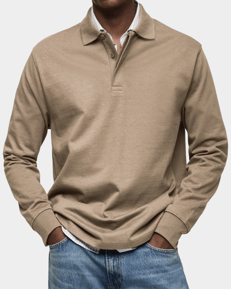 Van Meren Mode | Comfortabele polo met lange mouw