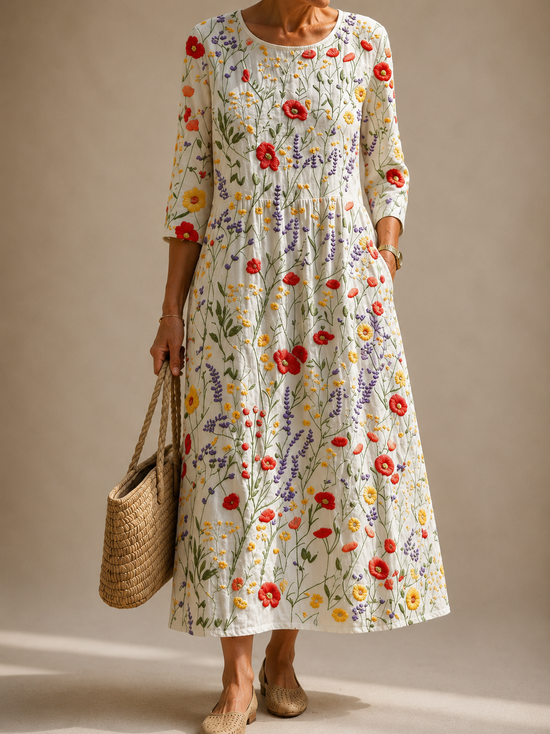 CHRISTINA | LINEN FLOWER DRESS