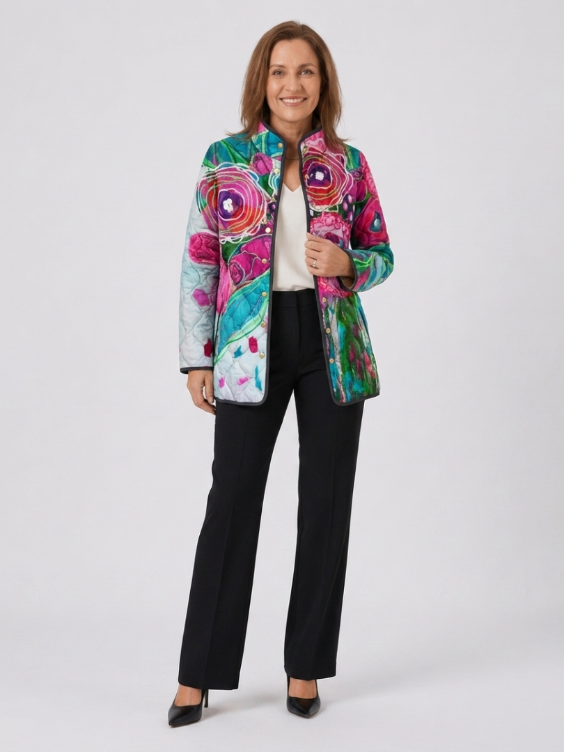 Arianne | Elegante Jas met Bloemenprint