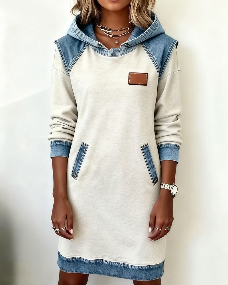 Van Meren Mode | Hoodiejurk met contrasterende details