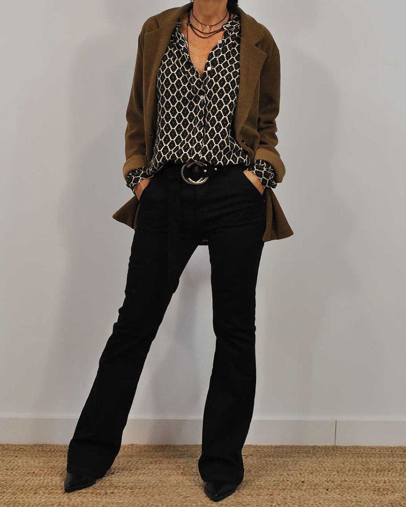 Van Meren Mode | Relaxed V-Hals Midi-Shirt