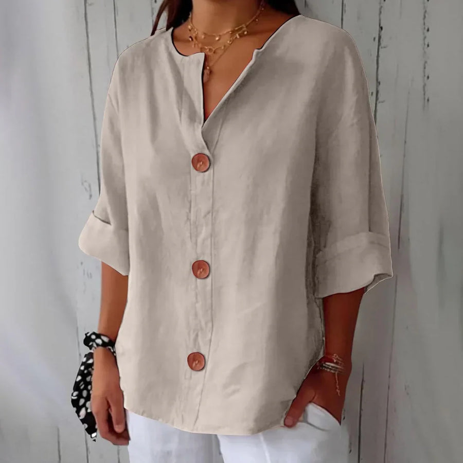 Van Meren Mode | Minimalistische Blouse met Verticale Structuur