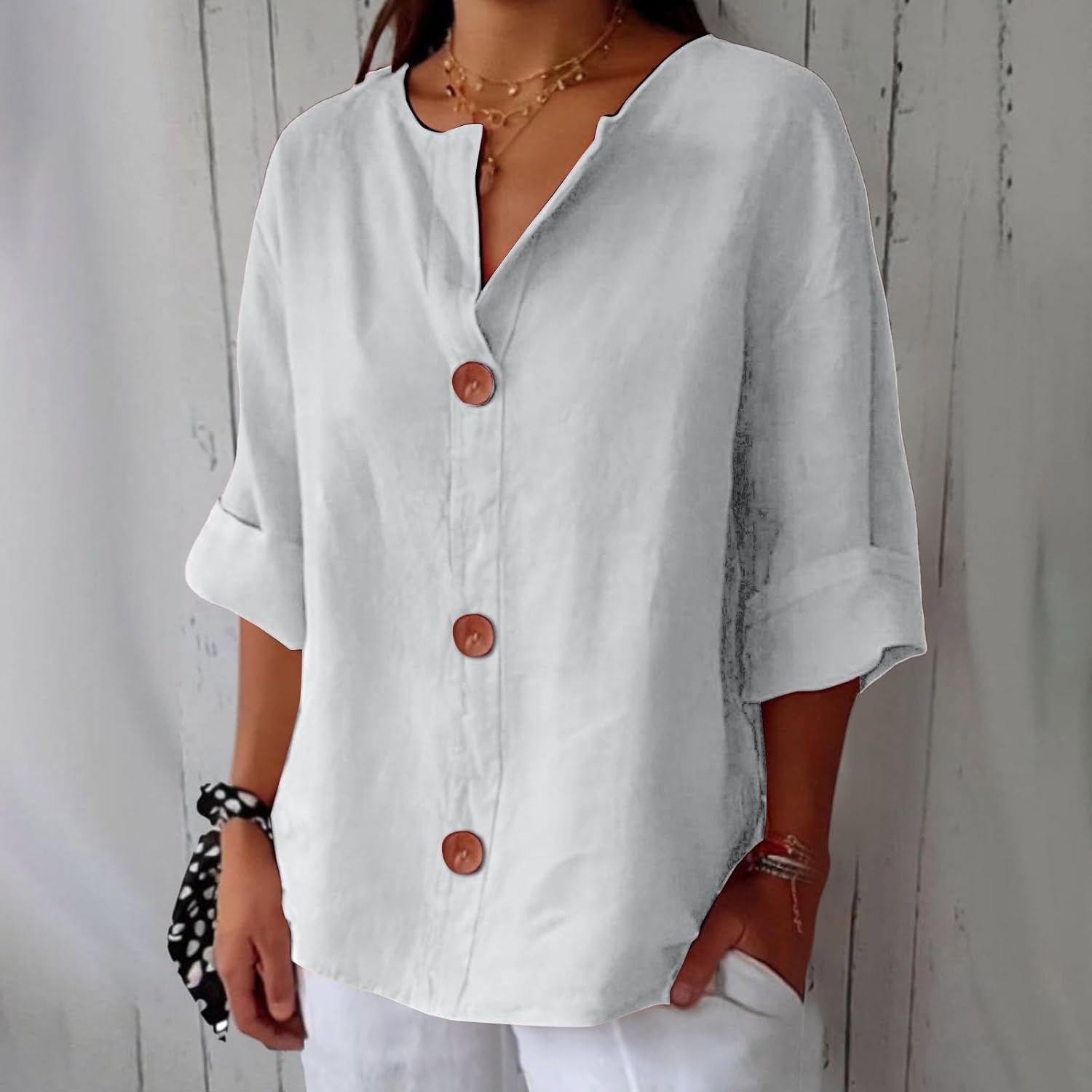 Van Meren Mode | Minimalistische Blouse met Verticale Structuur