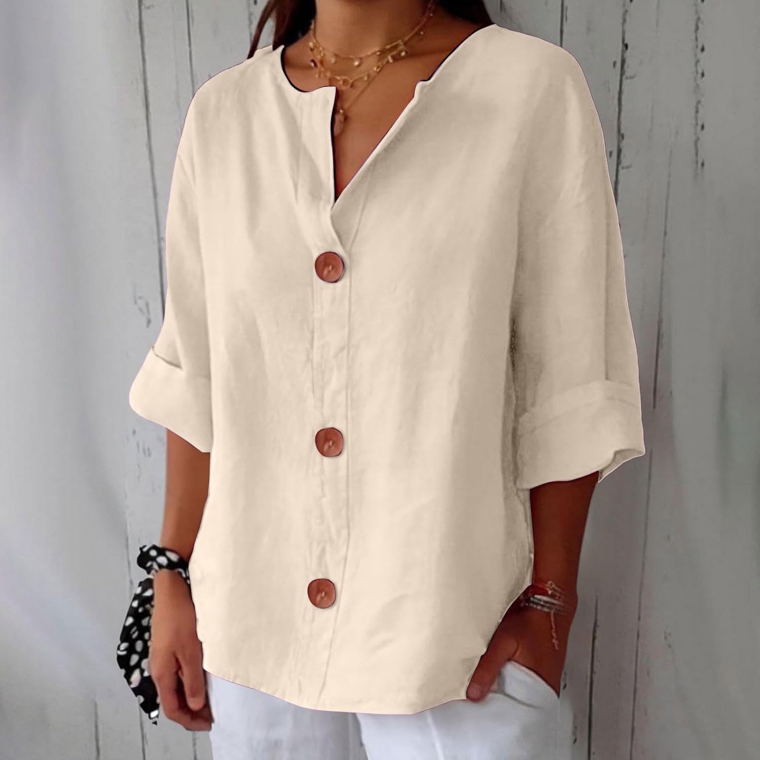 Van Meren Mode | Minimalistische Blouse met Verticale Structuur