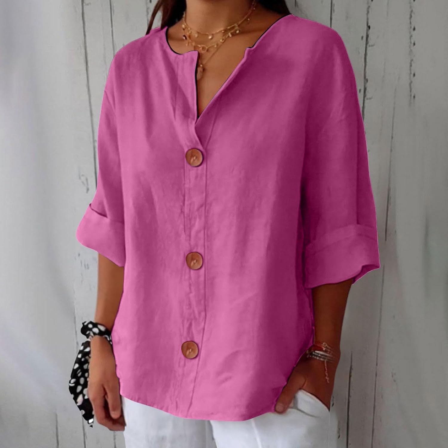 Van Meren Mode | Minimalistische Blouse met Verticale Structuur