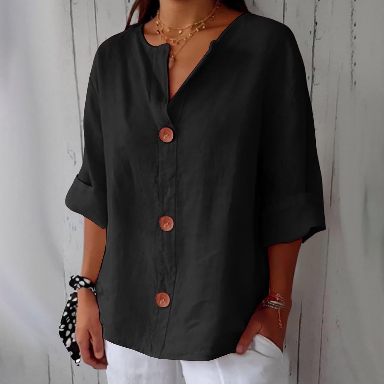 Van Meren Mode | Minimalistische Blouse met Verticale Structuur