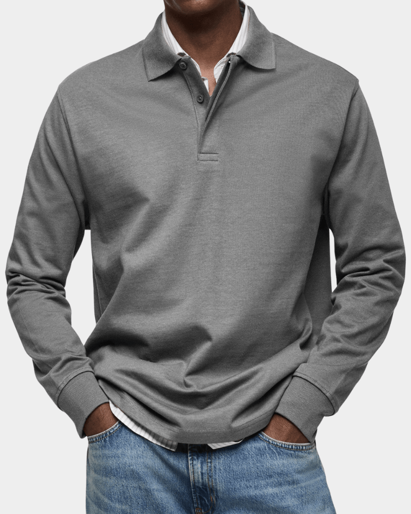 Van Meren Mode | Comfortabele polo met lange mouw