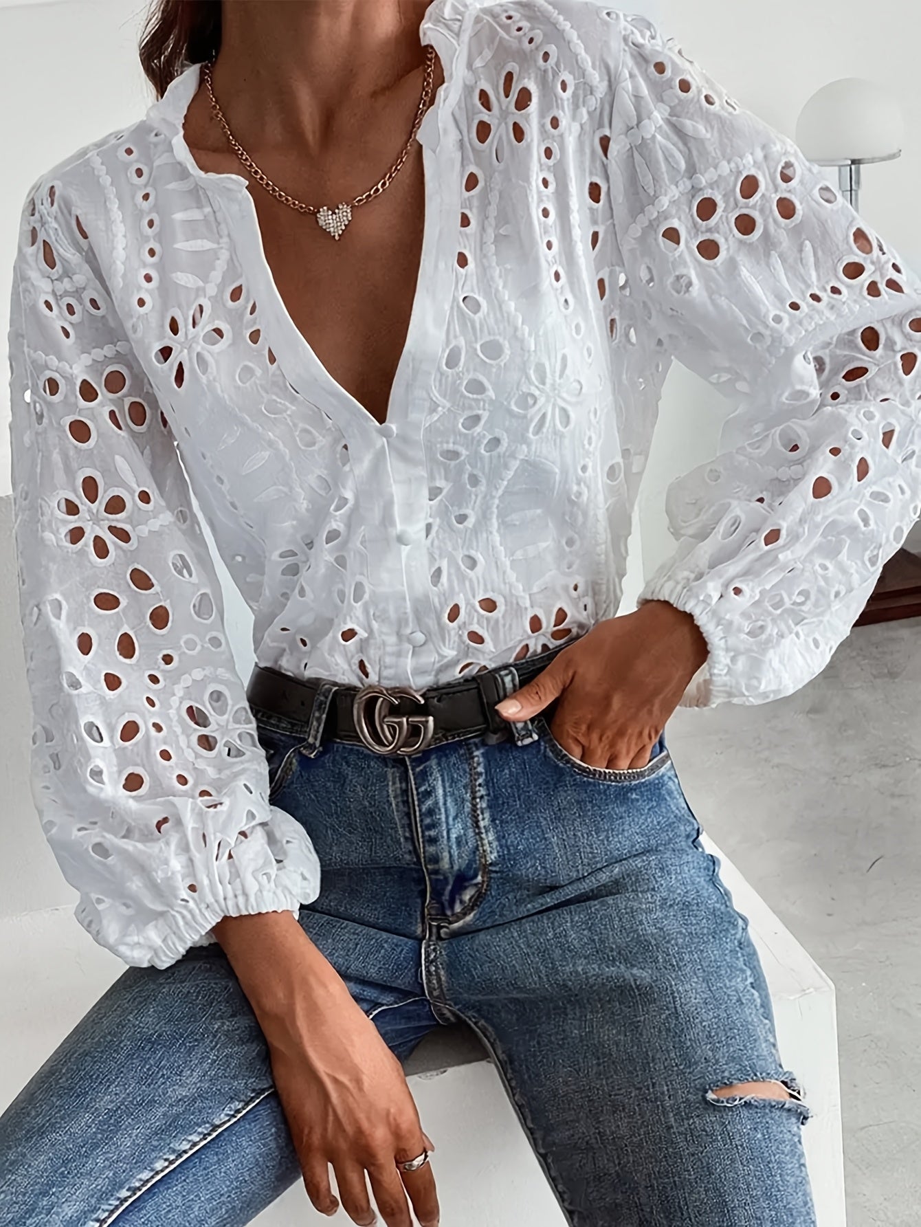 Van Meren Mode | Geborduurde blouse