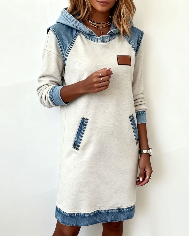 Van Meren Mode | Hoodiejurk met contrasterende details