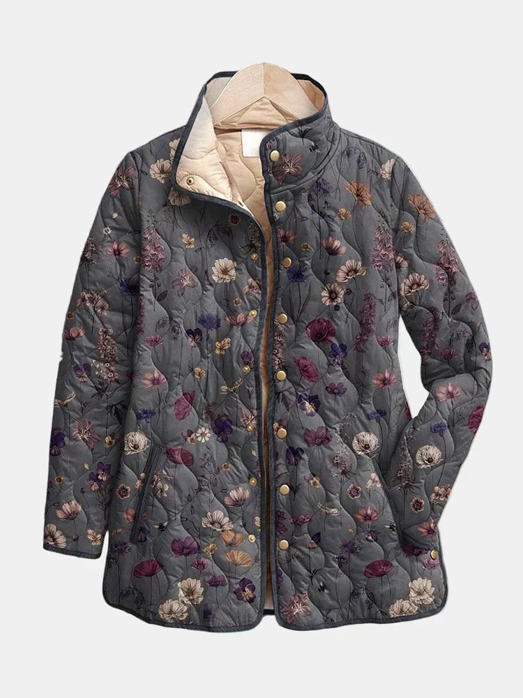 Niva | Gewatteerde Jas met Vintage Bloemenprint