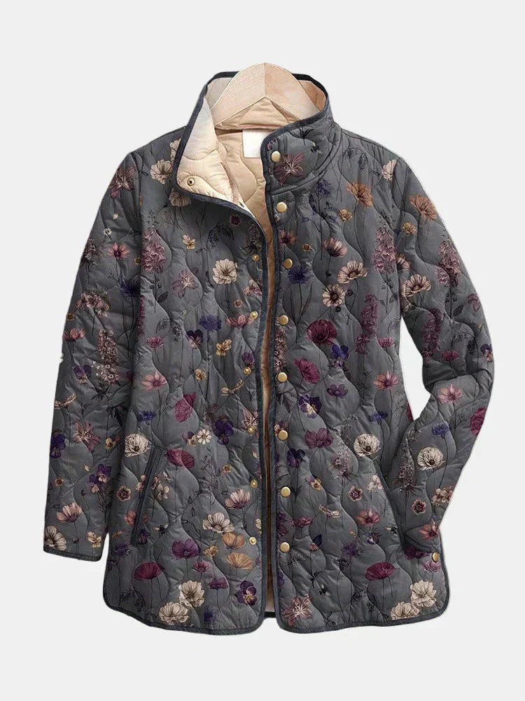 Mila - Gewatteerde Jas met Vintage Bloemenprint