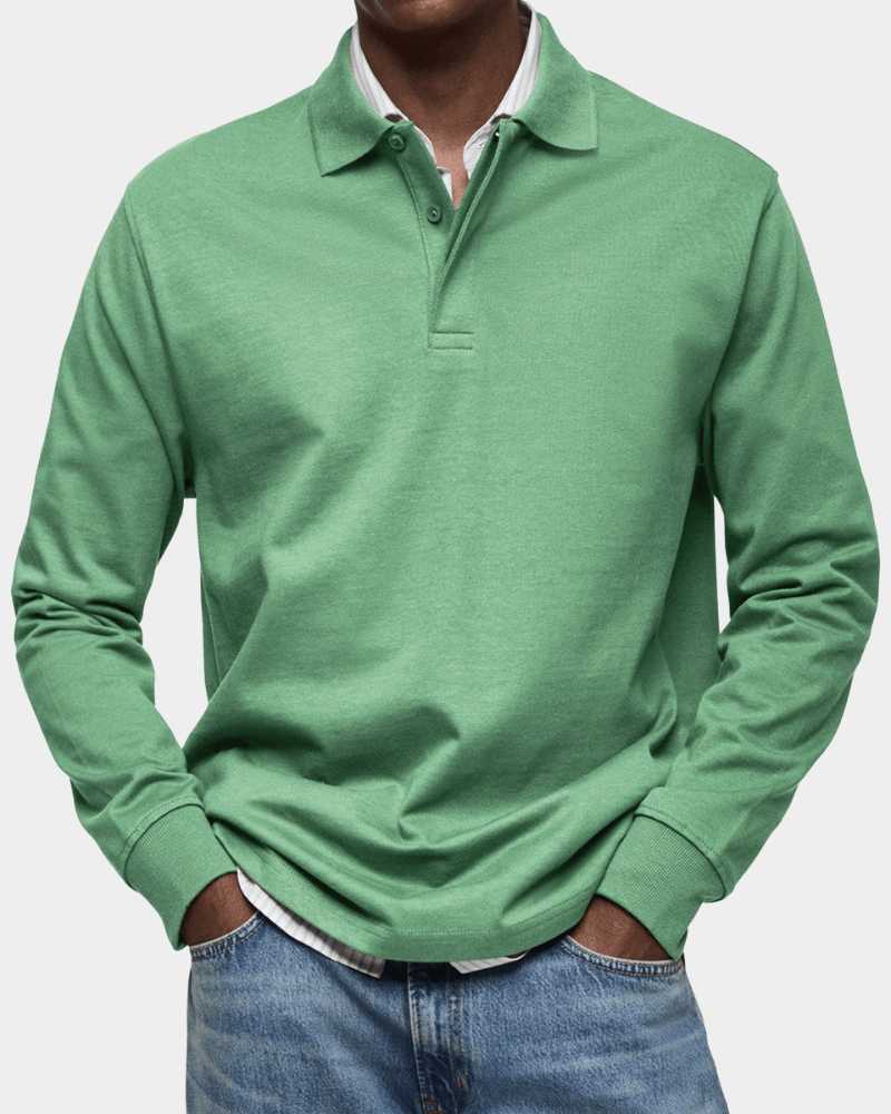 Van Meren Mode | Comfortabele polo met lange mouw