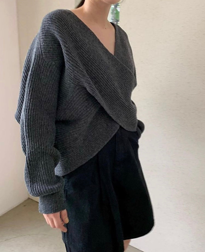 Van Meren Mode | Elegante kruisgebreide trui