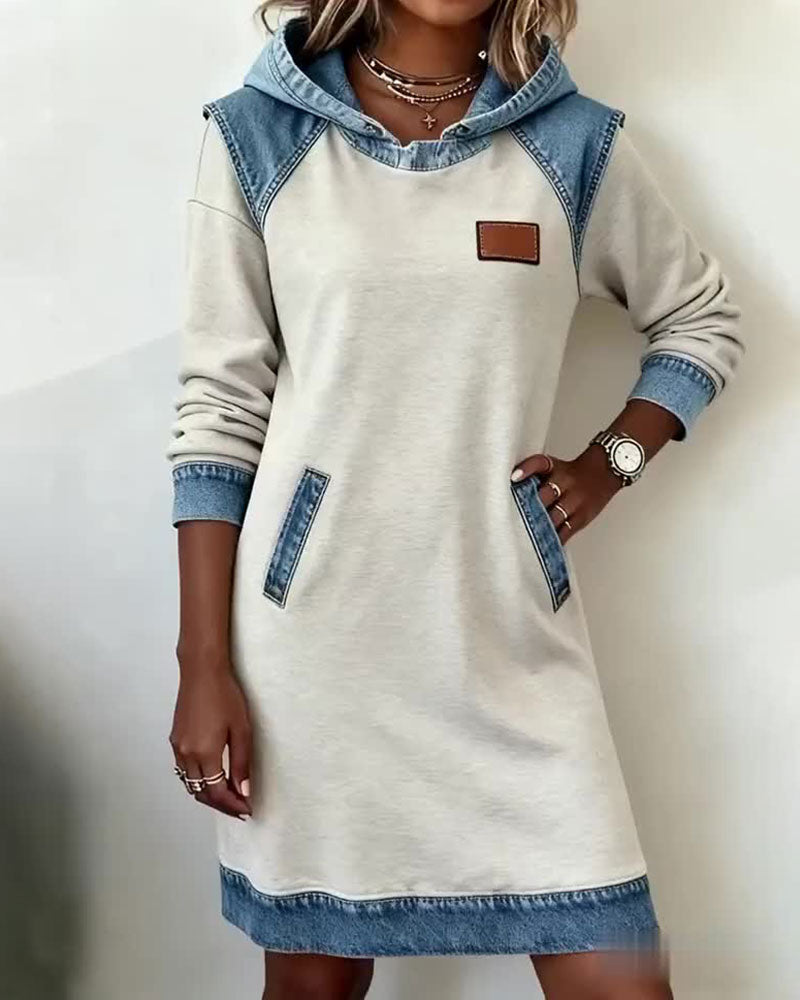 Van Meren Mode | Hoodiejurk met contrasterende details