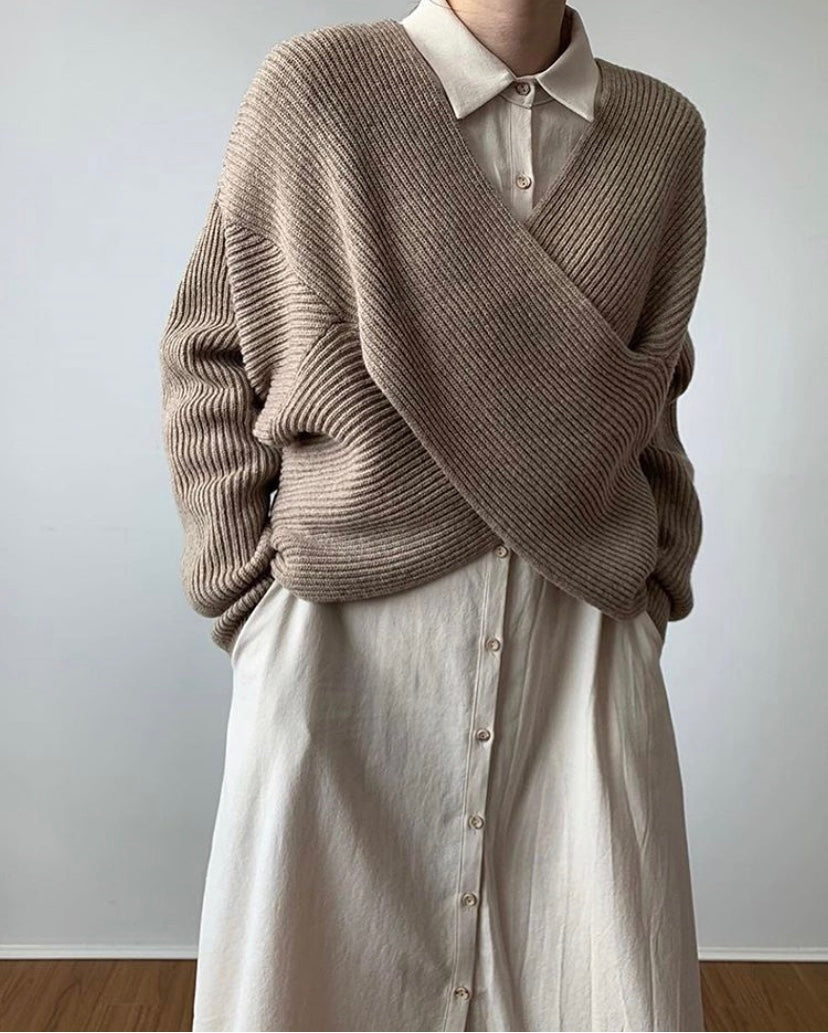 Van Meren Mode | Elegante kruisgebreide trui
