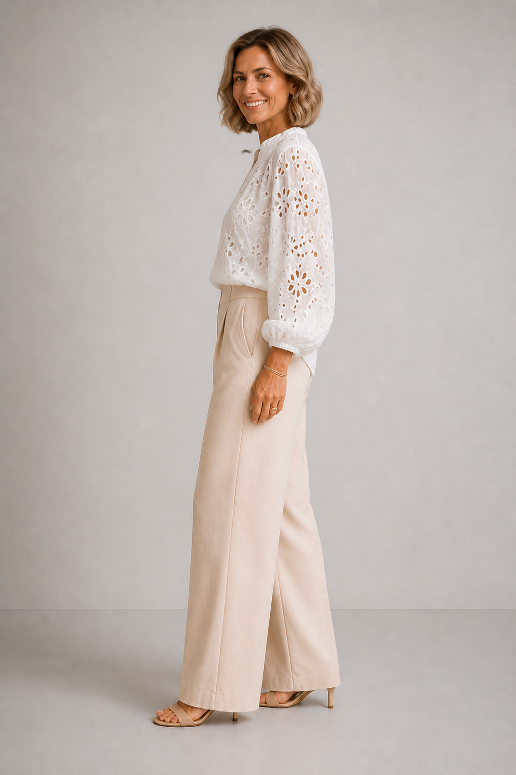 Ivory Trim Blouse