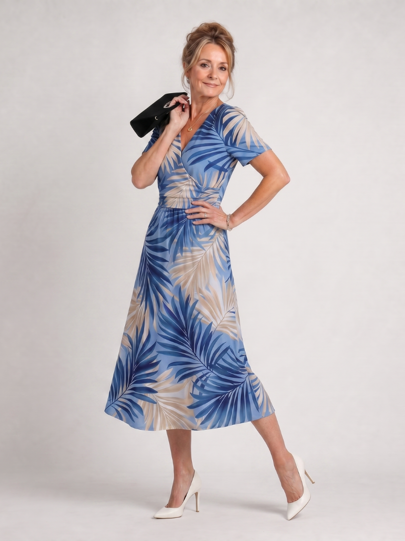 Marion - Floral Print V-Neck Midi Dress