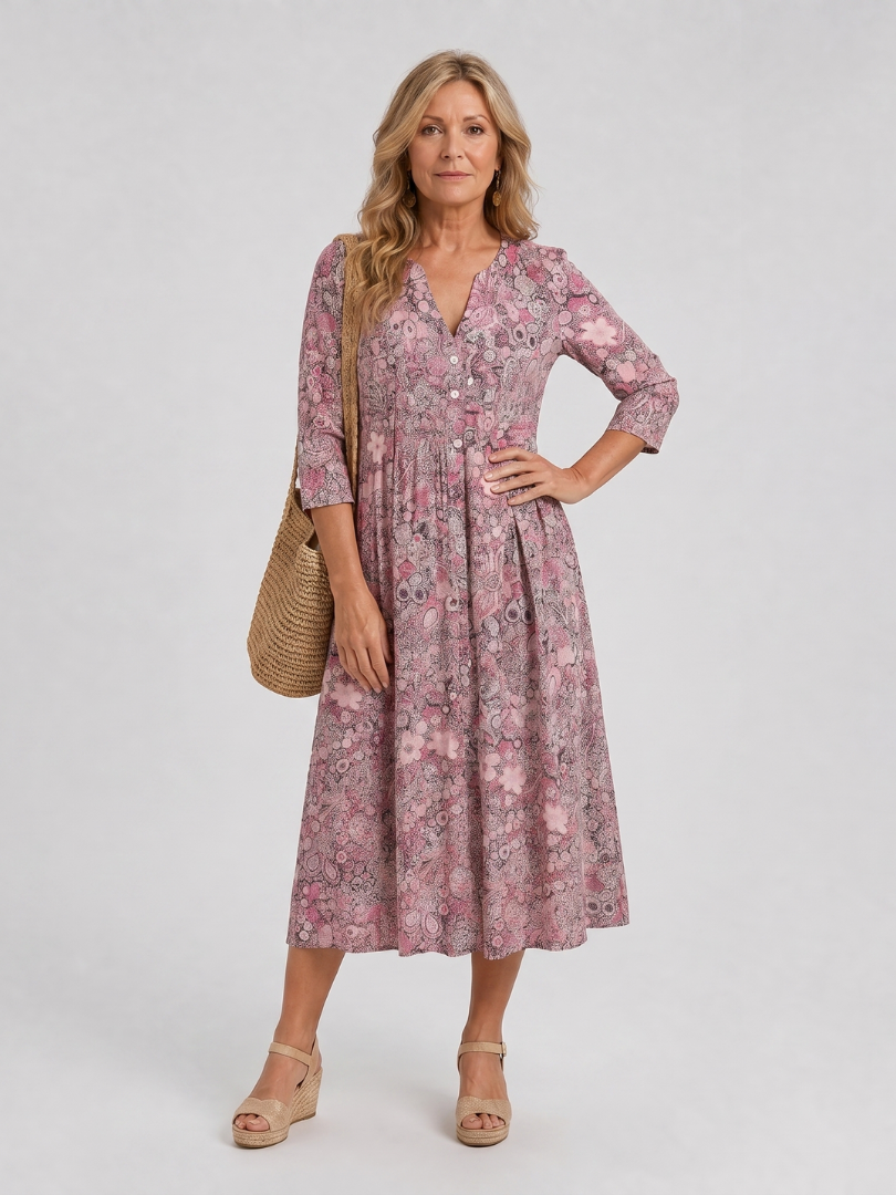 Picao - Vintage Floral Midi Dress