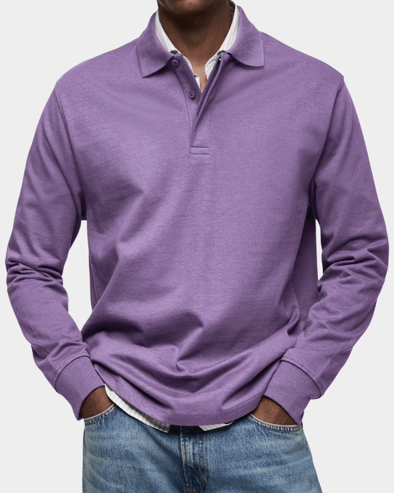 Van Meren Mode | Comfortabele polo met lange mouw