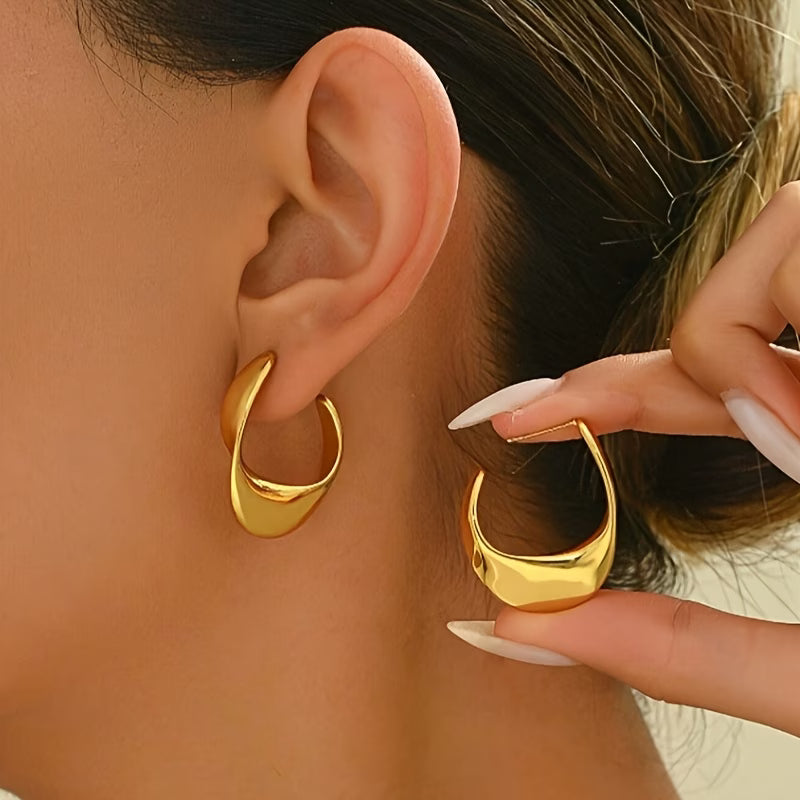 Twisted Geometric Hoop Earrings