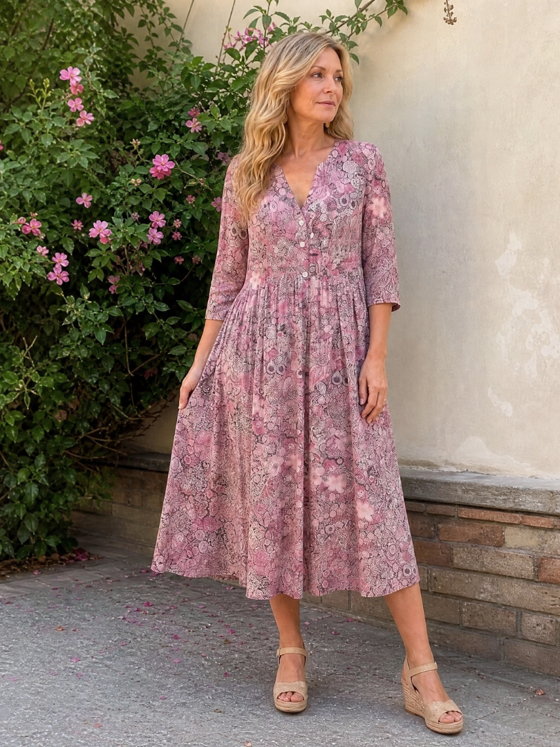Picao - Vintage Floral Midi Dress