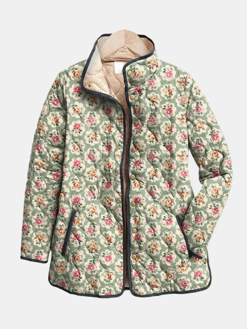 Aveline | Gewatteerde Jas met Vintage Bloemenprint