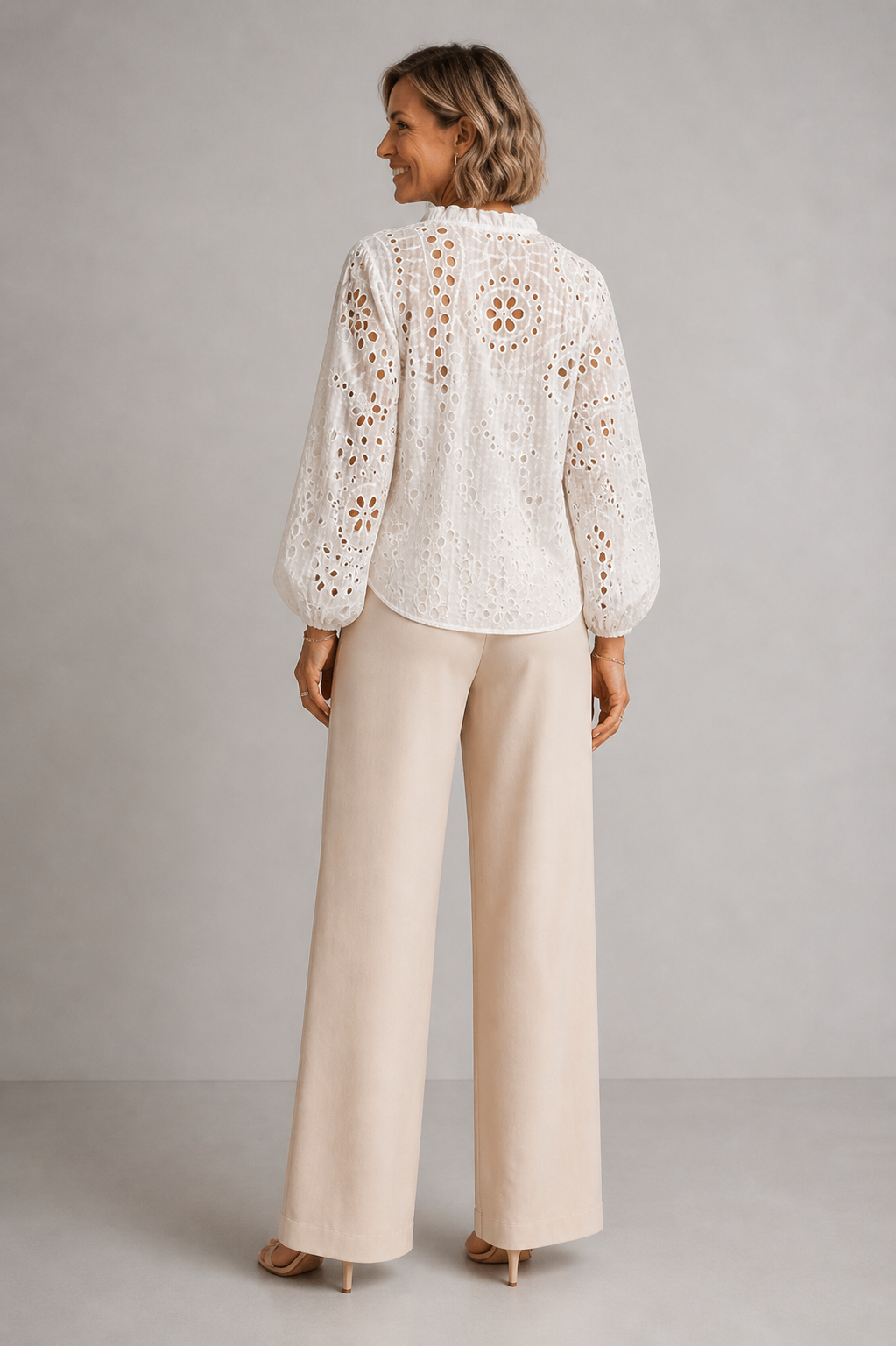 Ivory Trim Blouse