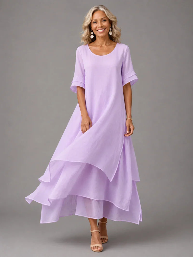 April - Elegant Cotton Ruffle Dress