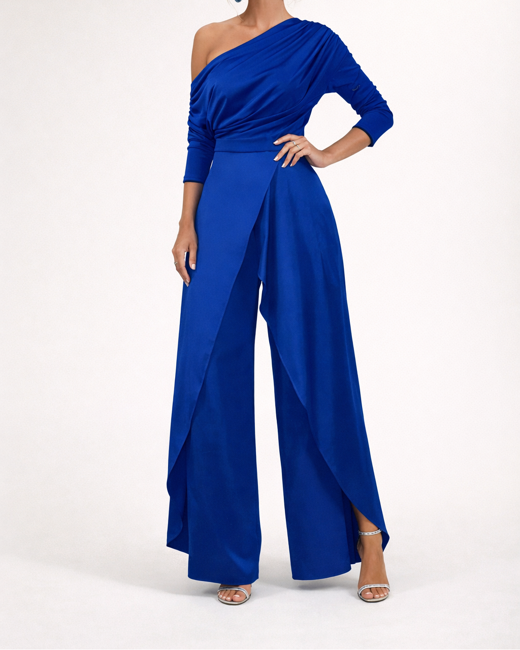 Thalia - One-Shoulder Overlay Jumpsuit