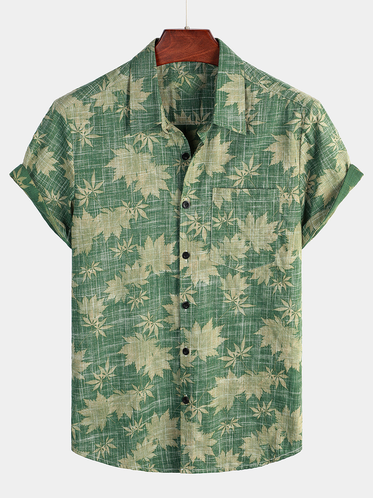 Van Meren Mode | Katoenen Hawaii Overhemd met Korte Mouwen