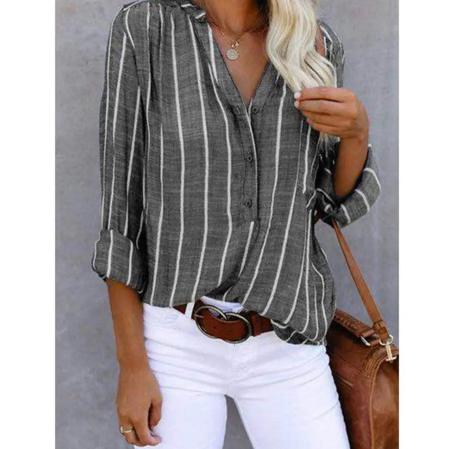 Van Meren Mode | ELEGANTE GESTREEPTE BLOUSE
