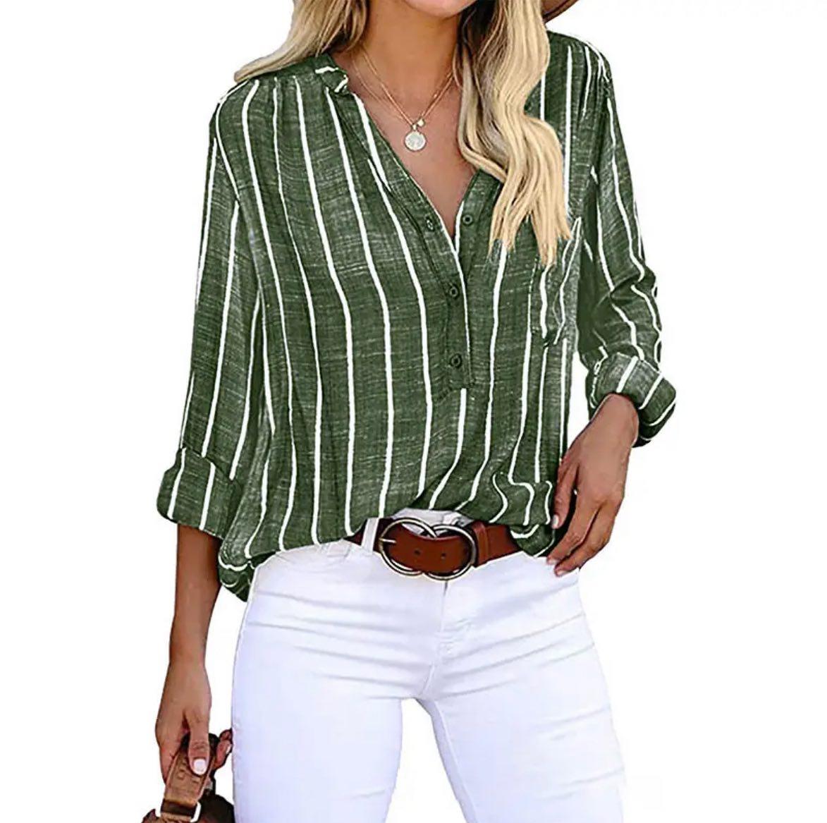 Van Meren Mode | ELEGANTE GESTREEPTE BLOUSE