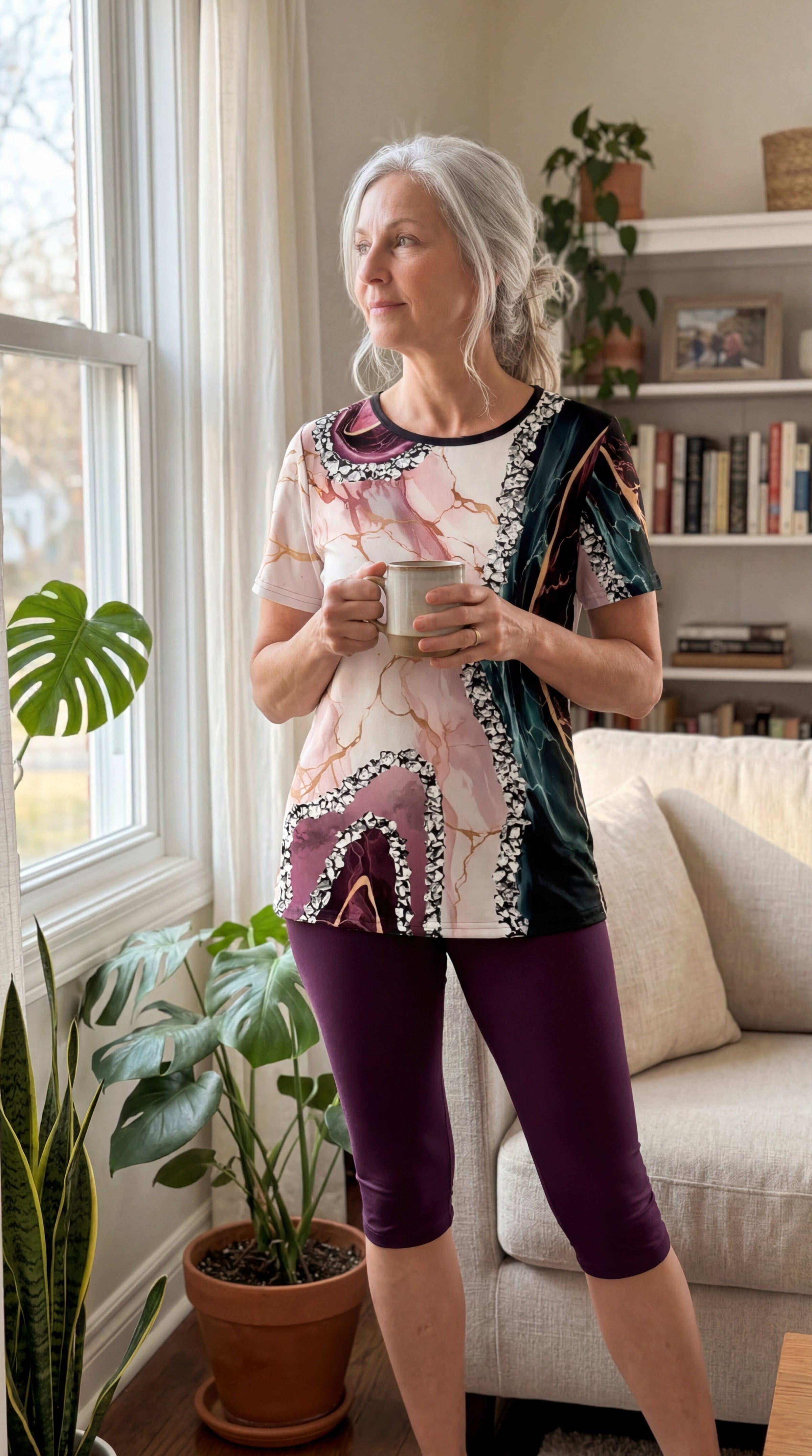 Luna - Printed Two-Piece Stretch Set
