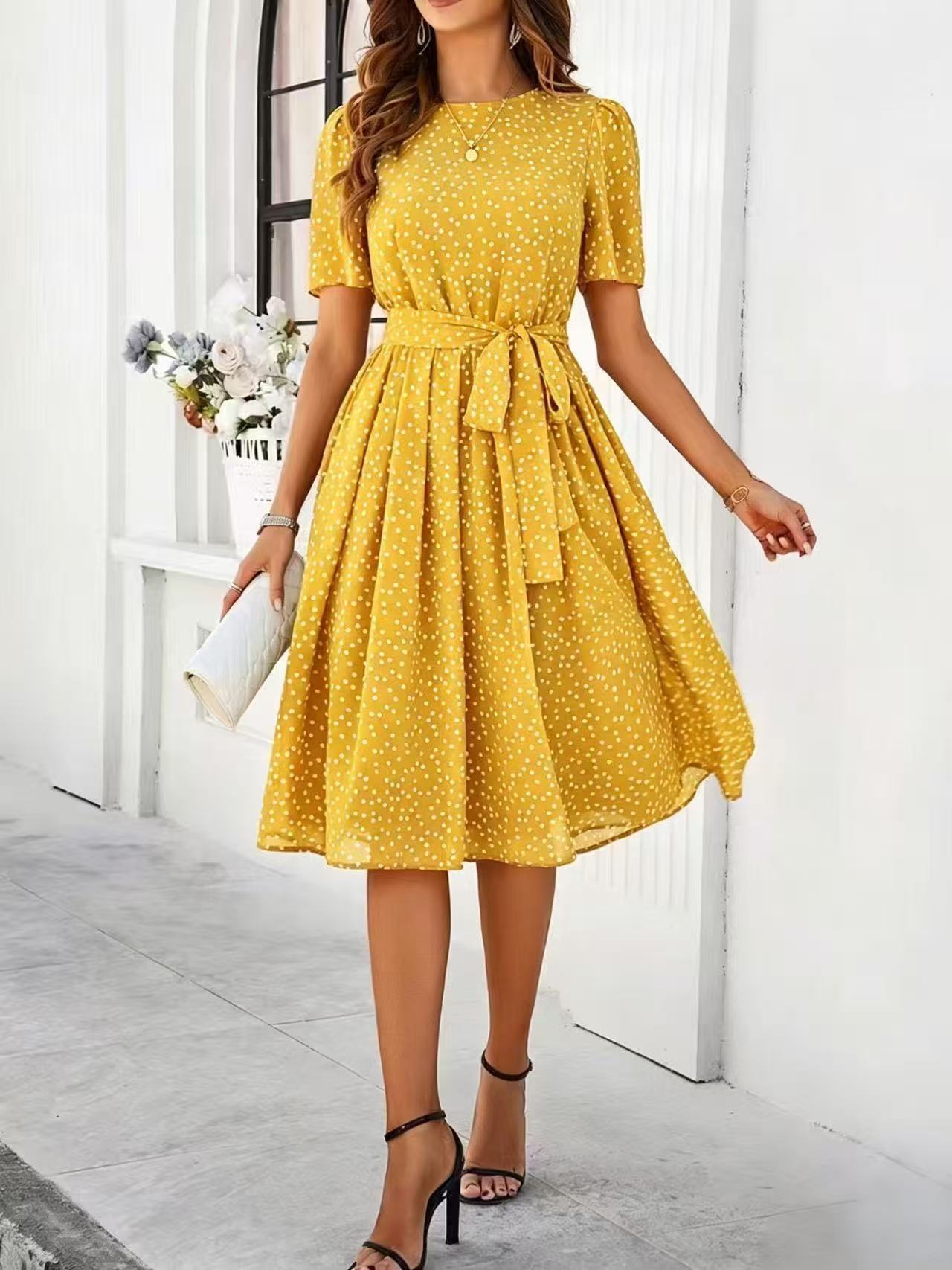 Coco - Polka Dot Lace-Up Dress