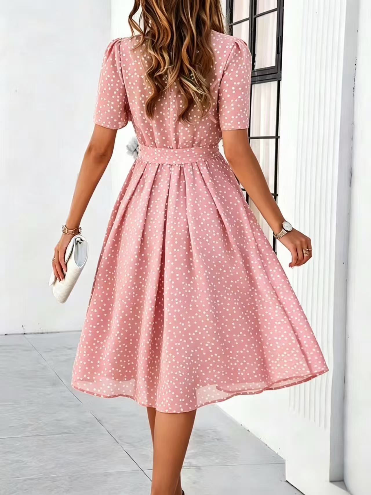 Coco - Polka Dot Lace-Up Dress