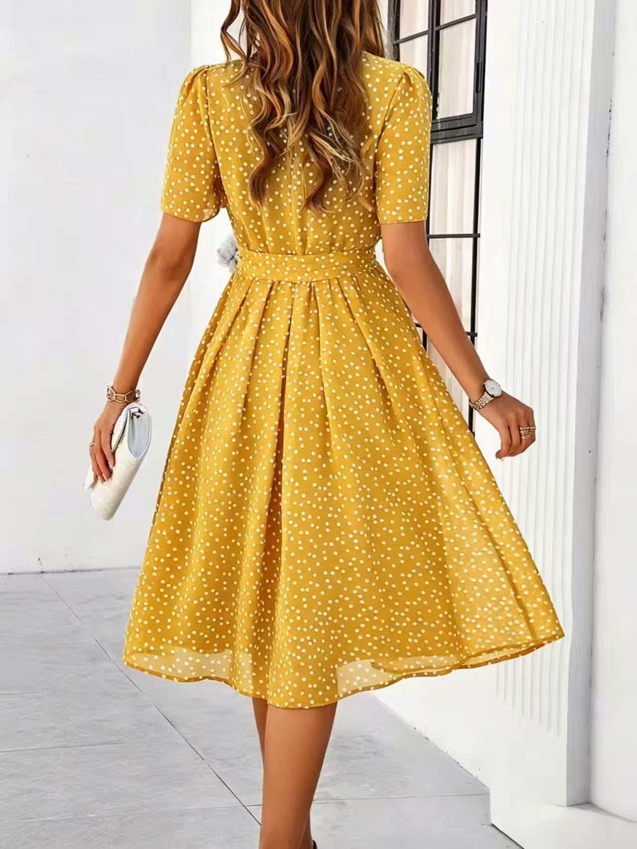 Coco - Polka Dot Lace-Up Dress