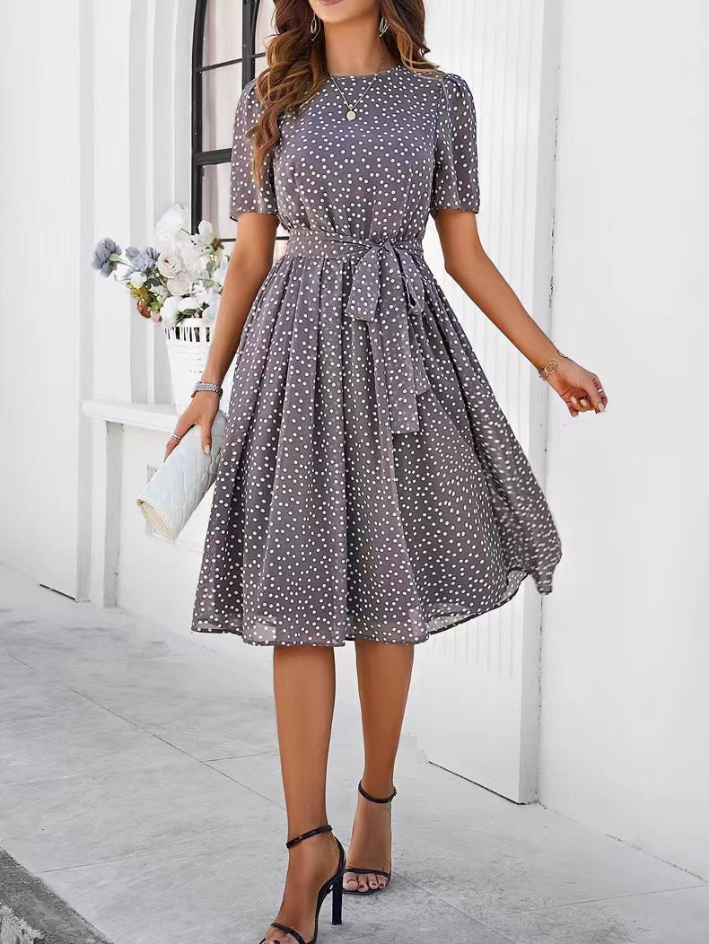 Coco - Polka Dot Lace-Up Dress
