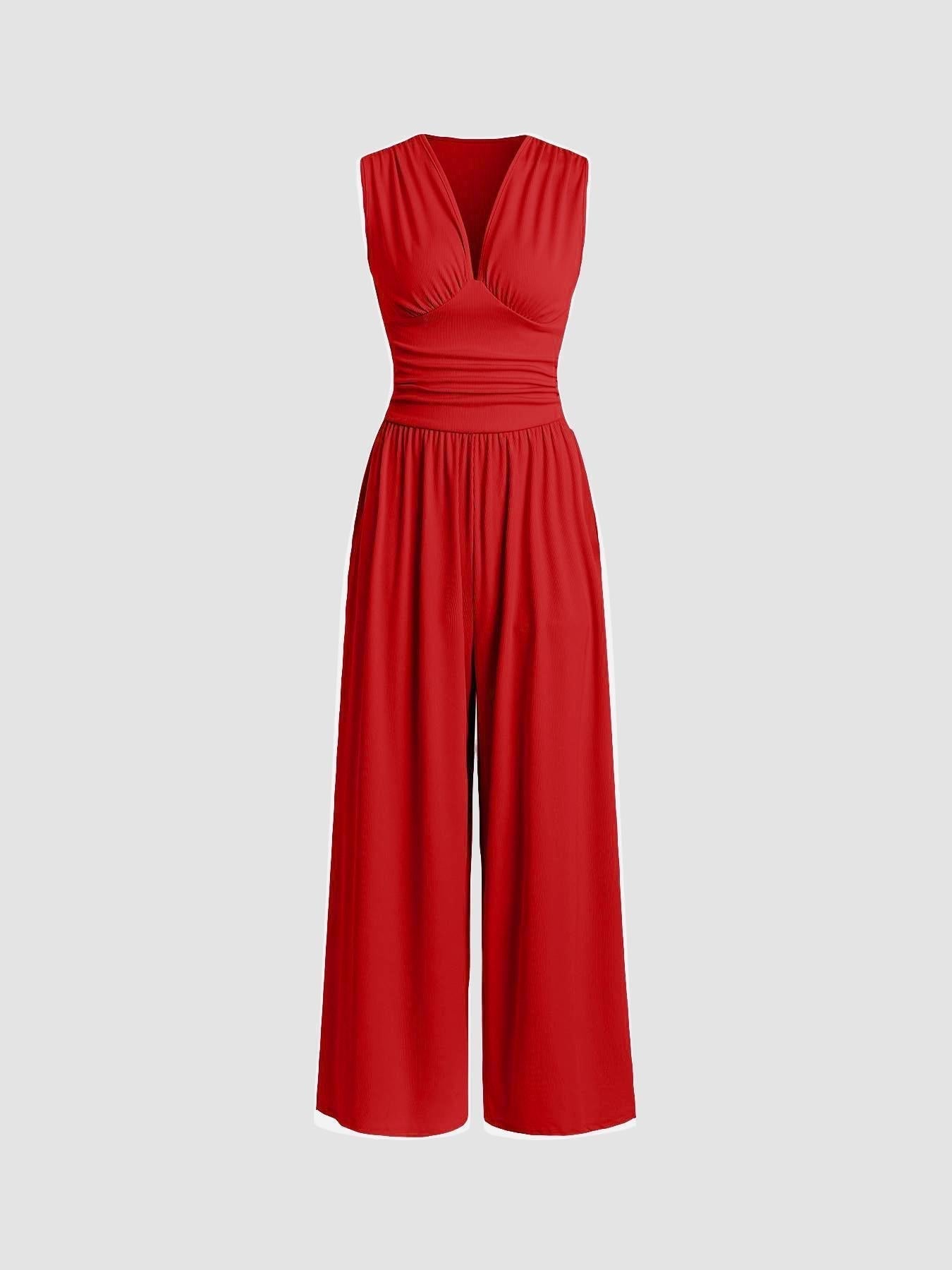 Charity - Chic Sleeveless Wide-Leg Jumpsuit