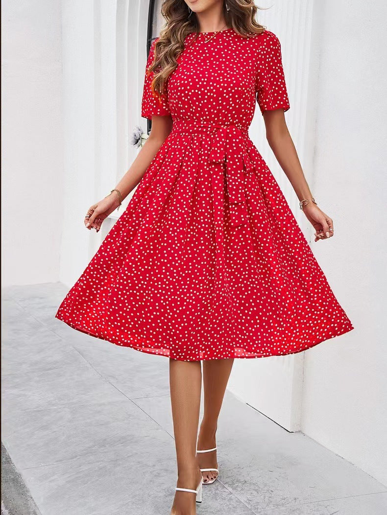 Coco - Polka Dot Lace-Up Dress