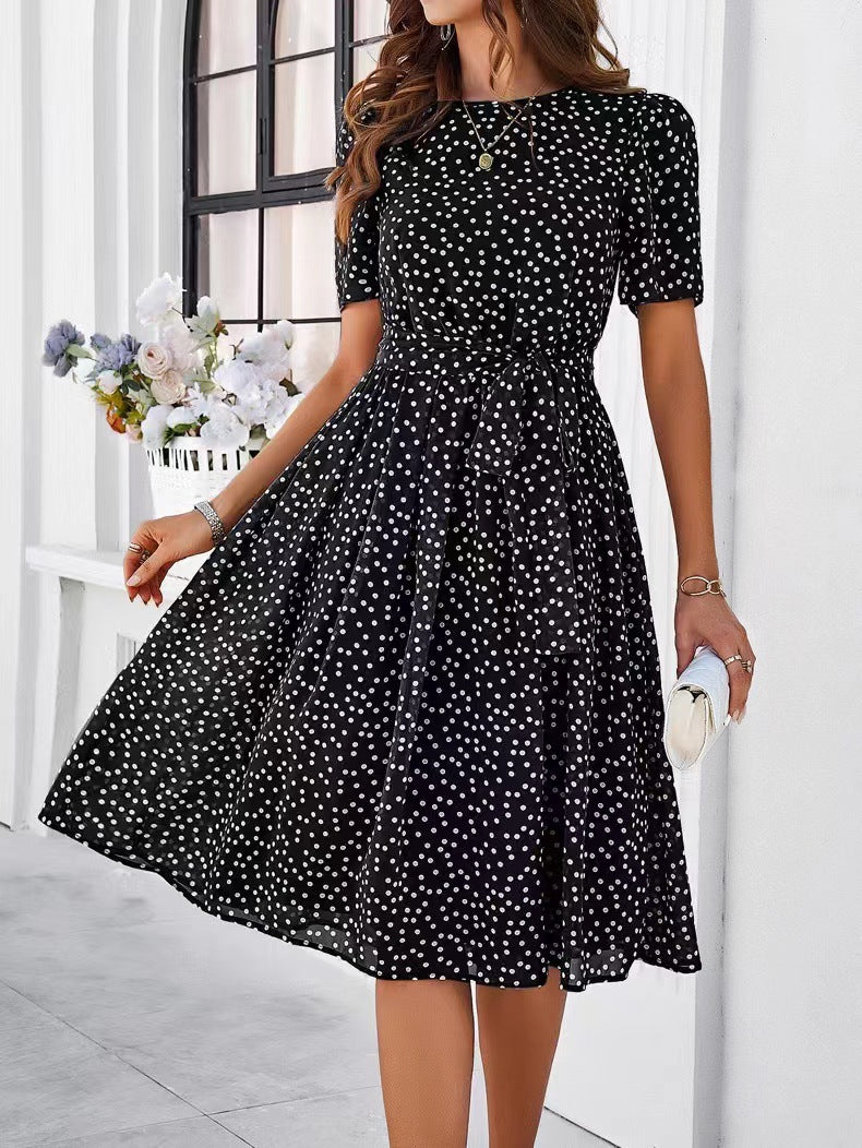 Coco - Polka Dot Lace-Up Dress