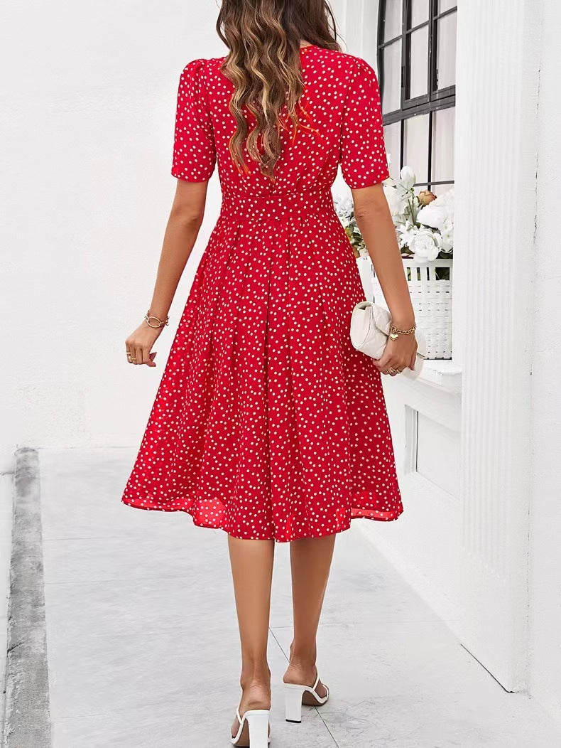 Coco - Polka Dot Lace-Up Dress
