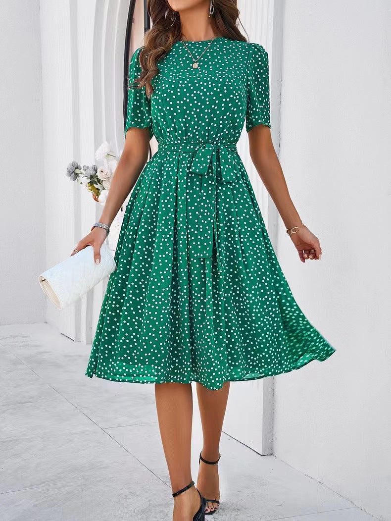 Coco - Polka Dot Lace-Up Dress