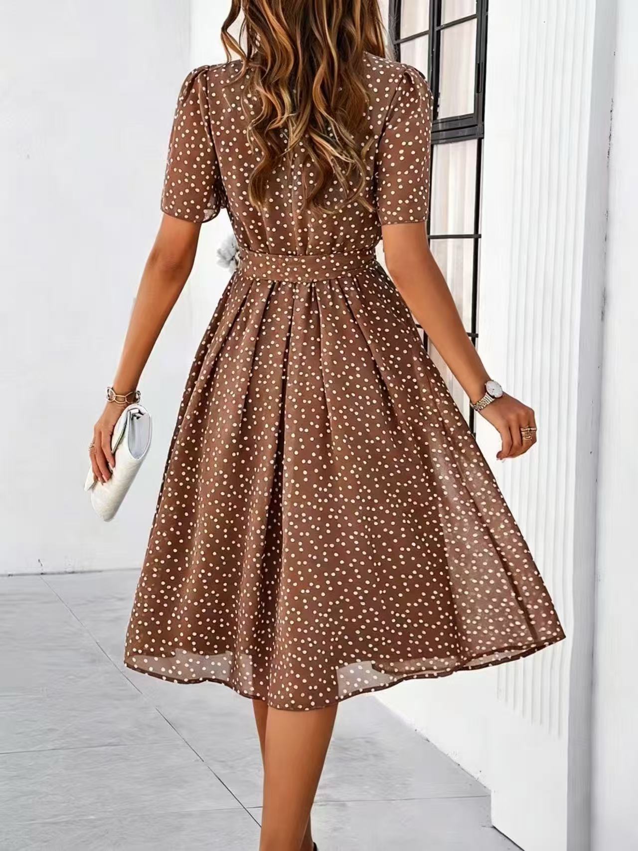 Coco - Polka Dot Lace-Up Dress